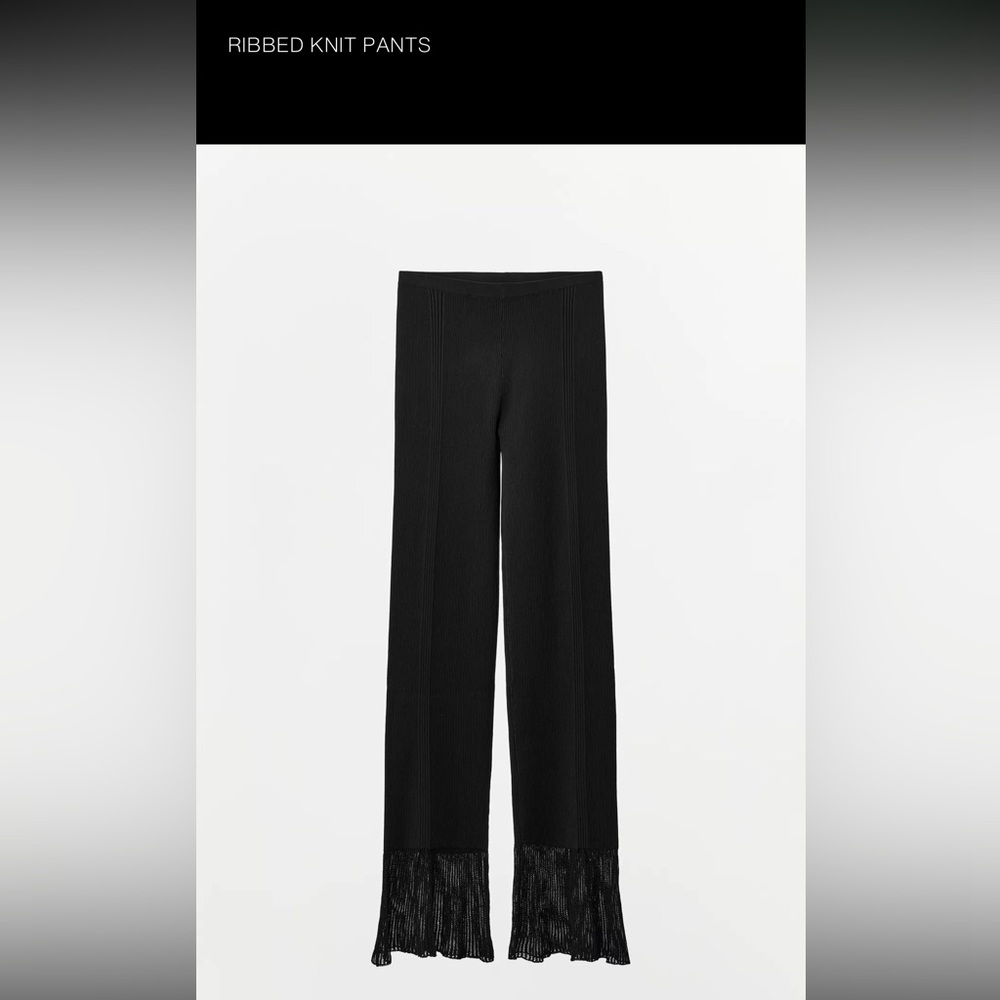 Zara Women's knit Pants with crochet hem XS